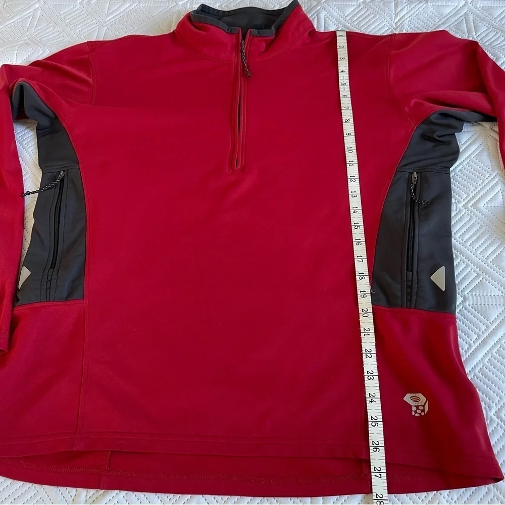Mountain Hardwear Mens 1/4 Zip Red Pullover Size XL